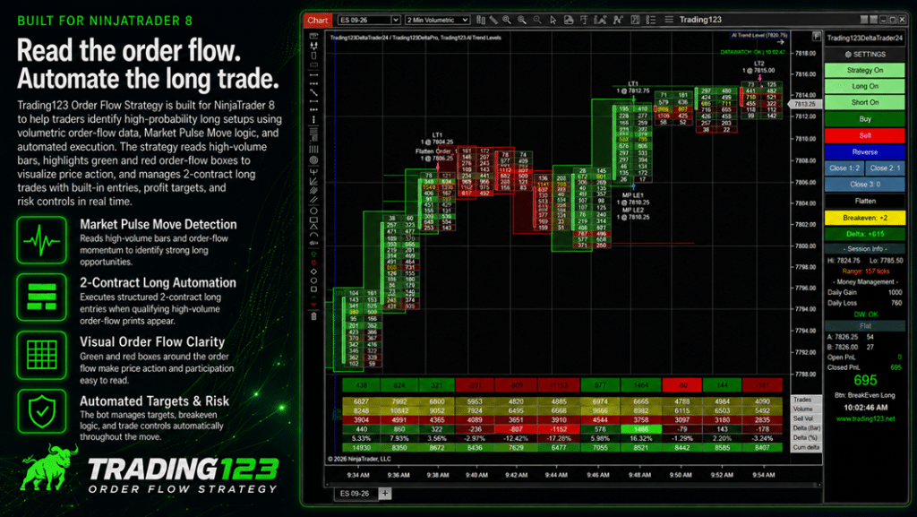 NinjaTrader Order Flow Strategy Long ES