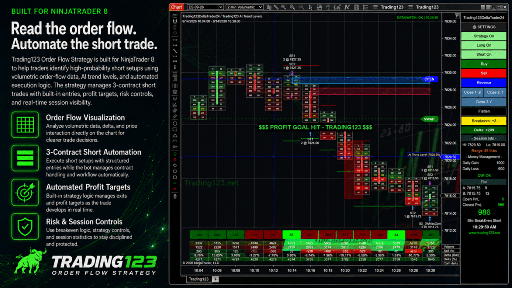 Order Flow NinjaTrader Short ES