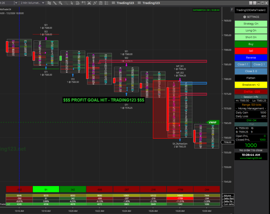 Order Flow Strategy 1000 Win